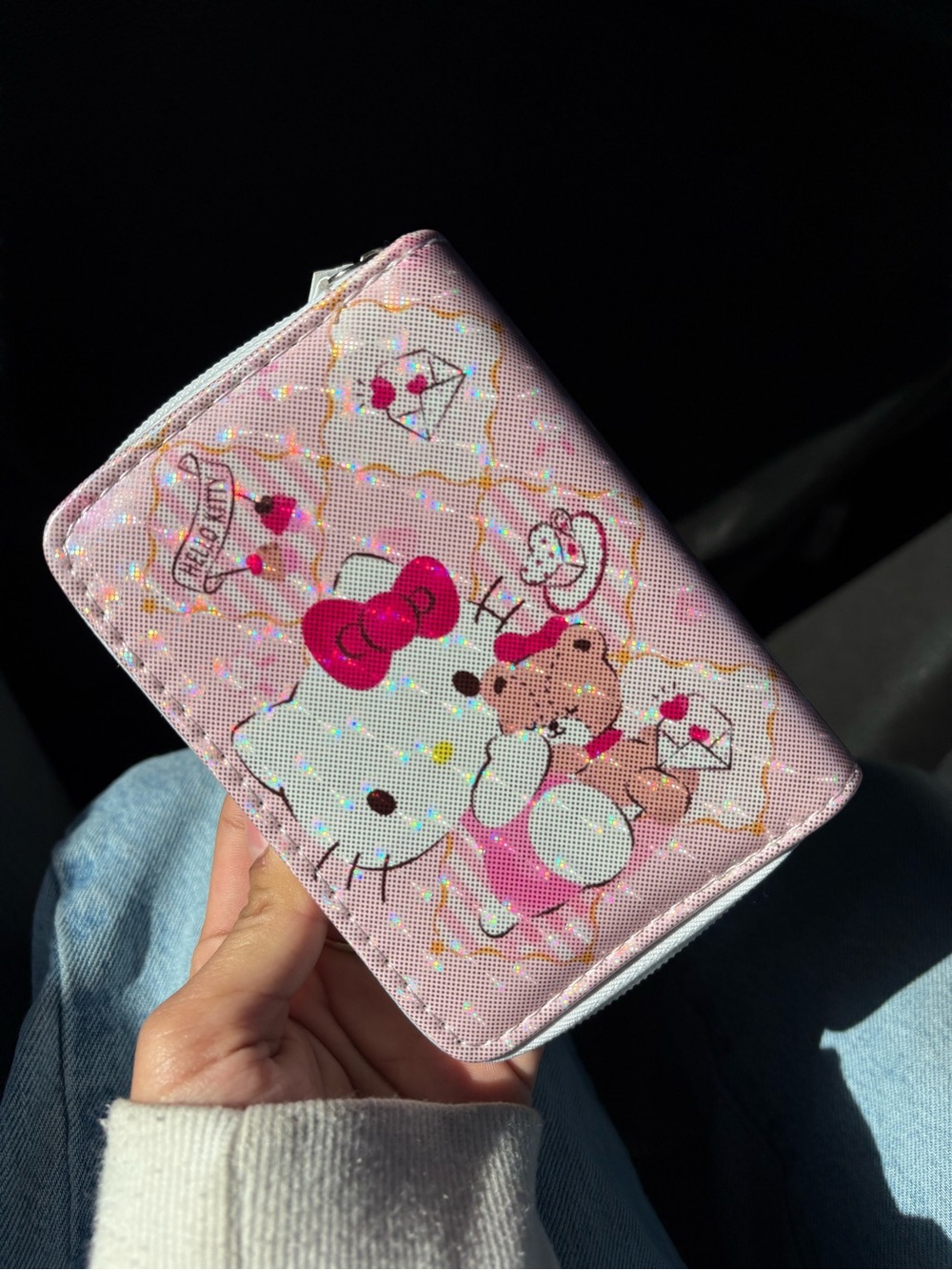 Hello Kitty Pink Holographic Zip Wallet - Kids Accessories